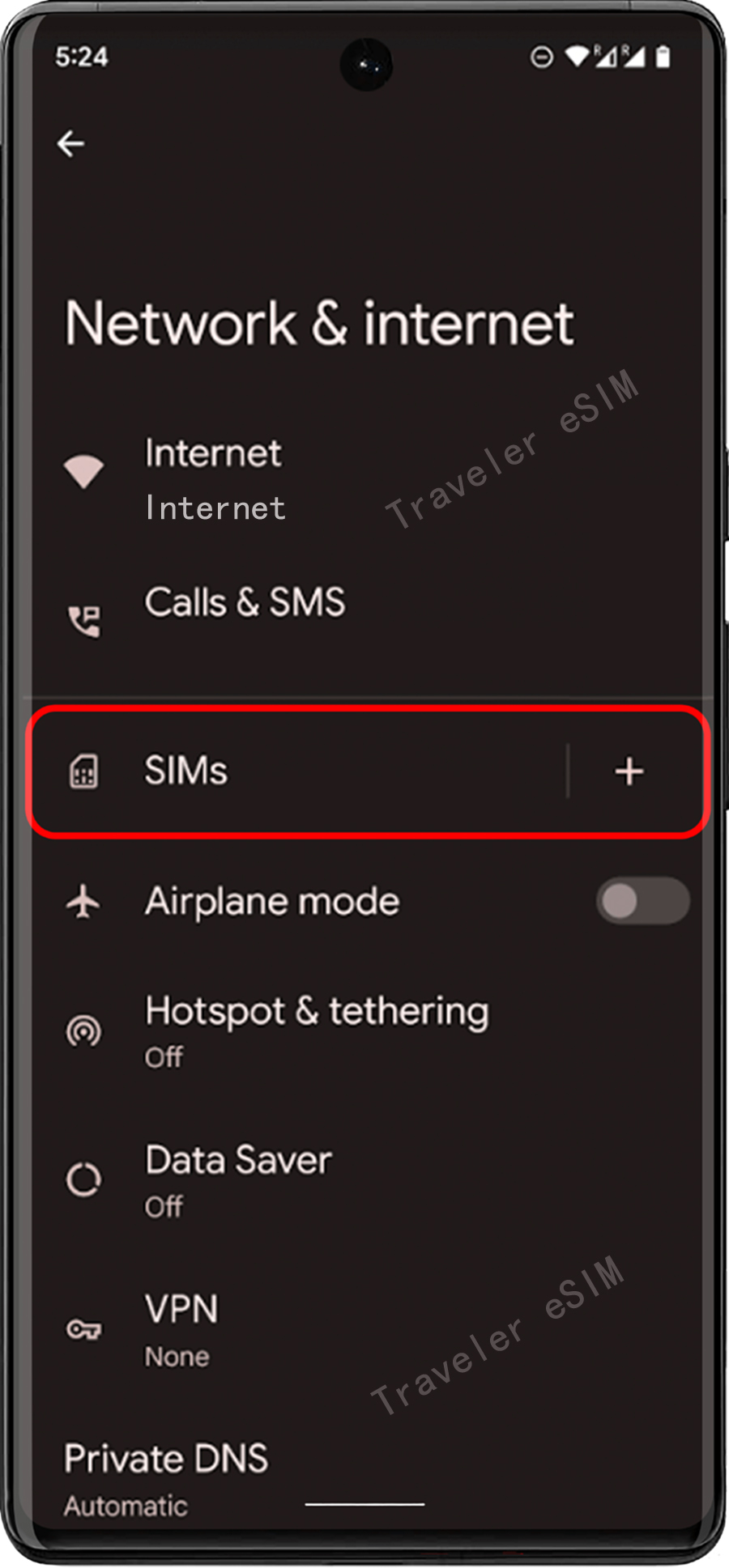 Go to Settings and Connections
