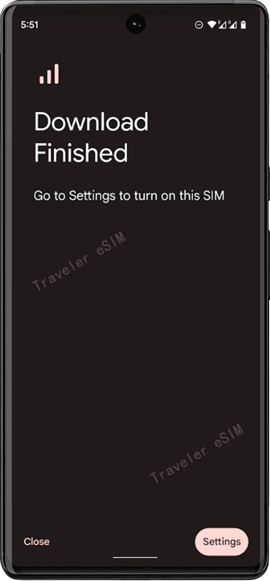 Select OK to activate eSIM