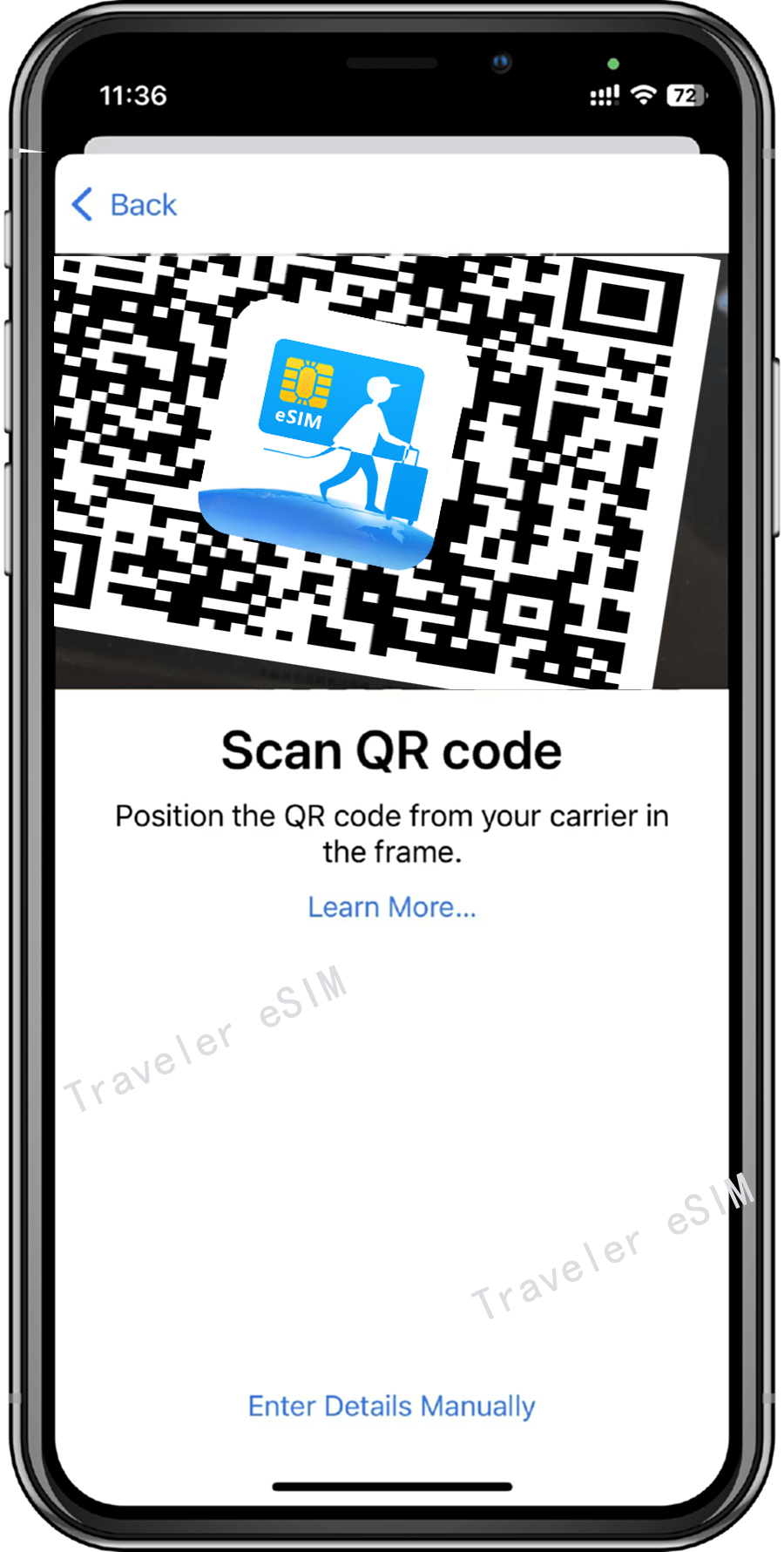 Tap Use QR Code