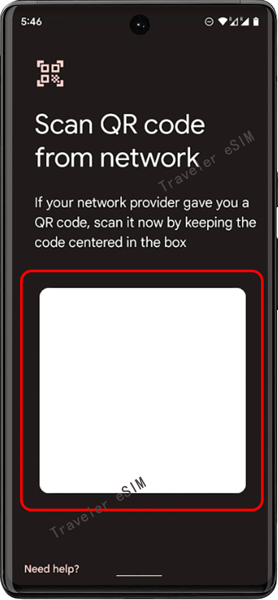 Scan the QR code with your Google Pixel