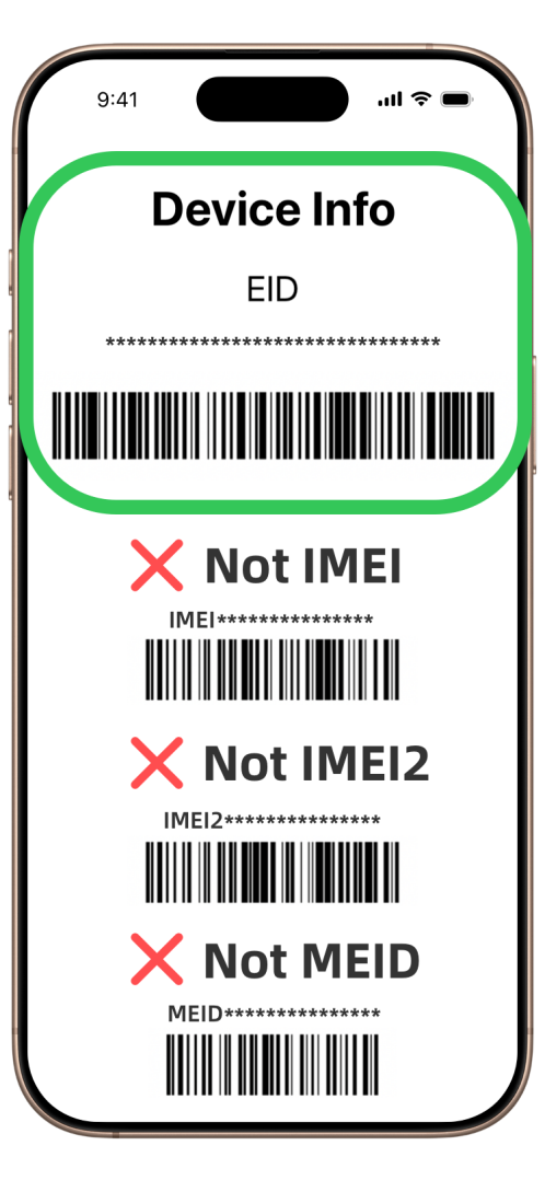 eSIM EID information example